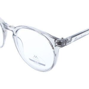 Moderne, transparente Kunststofflesebrille / -hilfe MIKY in angesagter Pantoform in Grau + 2,00 dpt