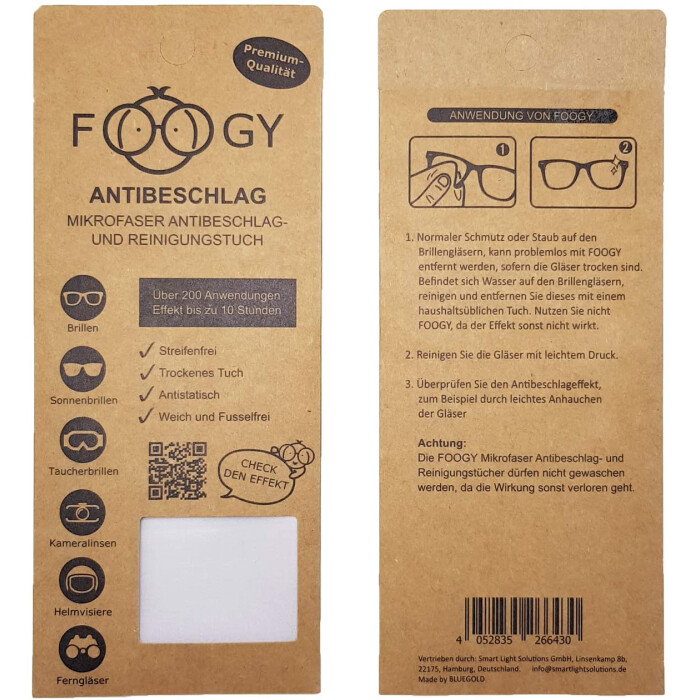 FOOGY: Das trockene Mikrofasertuch für eine klare Sicht ohne zu Beschlagen