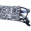 Ausgefallene Fertiglesebrille SAFARI mit Bügeln im Animal-Print und Federscharnier in Zebra - Schwarz + 3,00 dpt