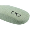 Schickes Hartschalen-Etui LINEN mit angesagtem Leinen-Bezug und Brillen-Motiv in Grün