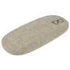 Schickes Hartschalen-Etui LINEN mit angesagtem Leinen-Bezug und Brillen-Motiv in Braun