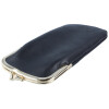 Edles Taschenetui SINA aus echtem Leder mit goldenem Schnappverschluss in Schwarz