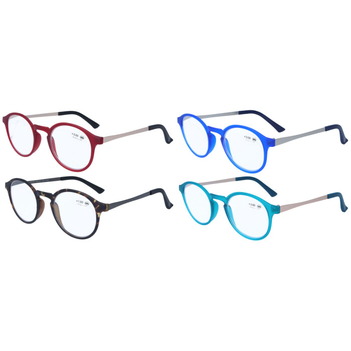 Flexible Fertiglesebrille / -hilfe JEAN in schicker Panto-Form mit Stecketui