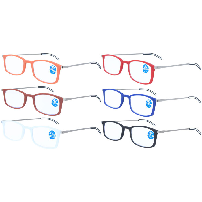 Flache Fertiglesebrille YANNIS mit Blaulichtfilter und flexiblen Bügeln inkl. Etui
