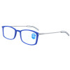 Flache Fertiglesebrille YANNIS mit Blaulichtfilter und flexiblen Bügeln inkl. Etui in Blau + 2,50 dpt