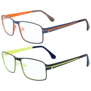 Farbenfrohe Edelstahl-Fernbrille FRANK mit Federscharnier und individueller Stärke