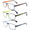 Farbenfrohe Edelstahl-Lesebrille FRANK mit Federscharnier und individueller Stärke