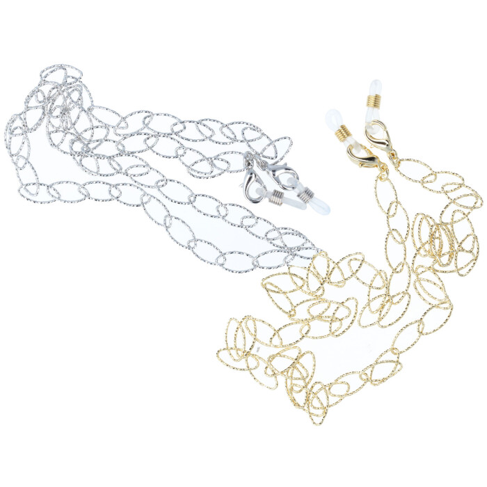 Hochwertige Brillenkette "Florence" aus leichtem Metall mit Gummischlaufe und Stopper