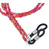 Angesagte Glasperlen-Brillenkette mit Gummischlaufe und Stopper in Rot