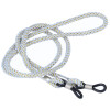 Elegante Brillenkordel mit goldenem Glitzer-Faden | Gummischlaufe mit Stopper in Grau