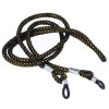 Elegante Brillenkordel mit goldenem Glitzer-Faden | Gummischlaufe mit Stopper in Schwarz