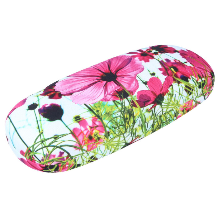 bezauberndes Hartschalen-Etui "Blumenwiese" mit weichem Microfaserbezug und Tuch