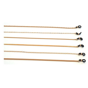 Elegante Metall-Brillenkette in angesagtem Roségold mit Gummischlaufe und Stopper | Vers. 4