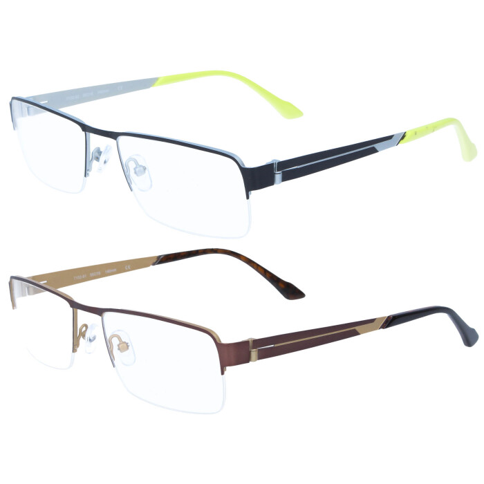 Elegante Nylor-Lesebrille "ROBERT" aus robustem Metall mit Federscharnier und individueller Stärke