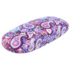 Buntes Hartschalen-Etui SHIVA mit schickem Paisley-Muster und passendem Microfasertuch in Violett