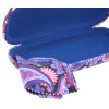 Buntes Hartschalen-Etui SHIVA mit schickem Paisley-Muster und passendem Microfasertuch in Violett