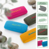 Schickes Brillenetui mit Metallscharnier und besticktem Schriftzug "CANVAS"