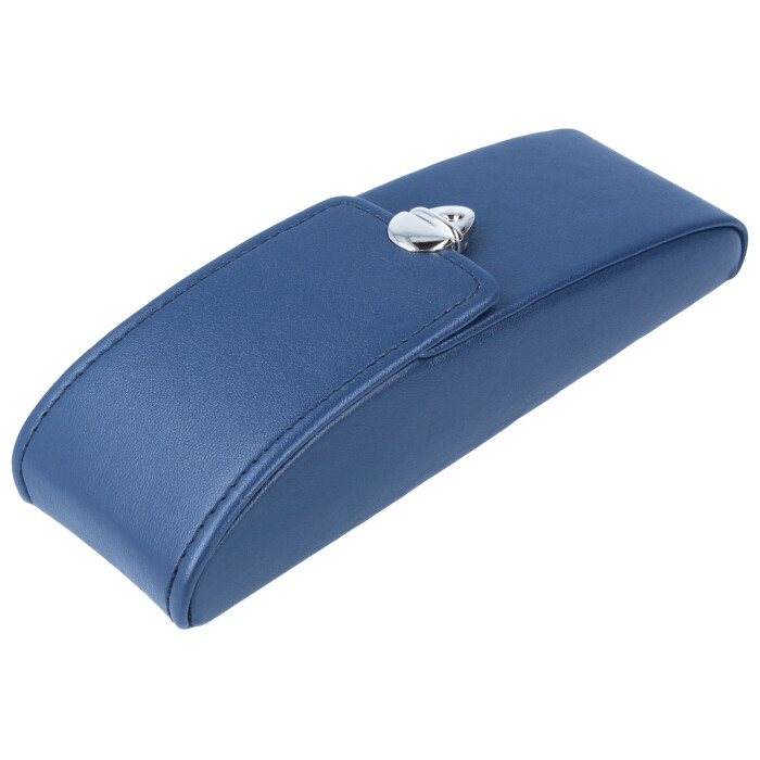 B-WARE edles Einsteck - Brillenetui "INGO" mit Druckknopf in Blau