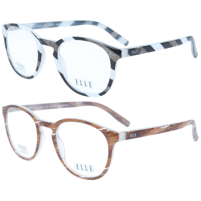 Elegante ELLE Lesebrille EL15933 aus hochglänzendem Kunststoff mit schickem Muster und hochwertigem Federscharnier