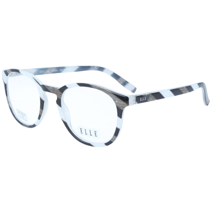 Elegante ELLE Lesebrille EL15933 aus hochglänzendem Kunststoff mit schickem Muster und hochwertigem Federscharnier in Grau + 2,50 dpt
