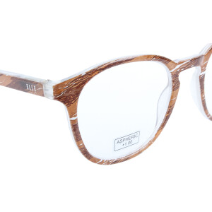 Elegante ELLE Lesebrille EL15933 aus hochglänzendem Kunststoff mit schickem Muster und hochwertigem Federscharnier in Braun + 2,50 dpt