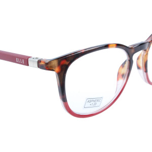 Sommerliche ELLE Kunststoff-Lesebrille EL15936 im farbenfrohen Design mit Federscharnier in Bordeaux + 2,50 dpt