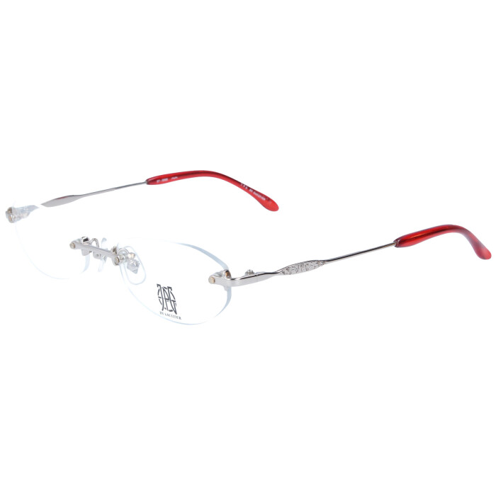 Damen-Brillenfassung von J. P. Gaultier 57-0065 Made in Japan in Silber/Rot