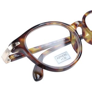 Schicke ELLE Lesebrille EL15932 in moderner Panto-Form aus hochglänzendem Kunststoff in Havanna + 2,50 dpt
