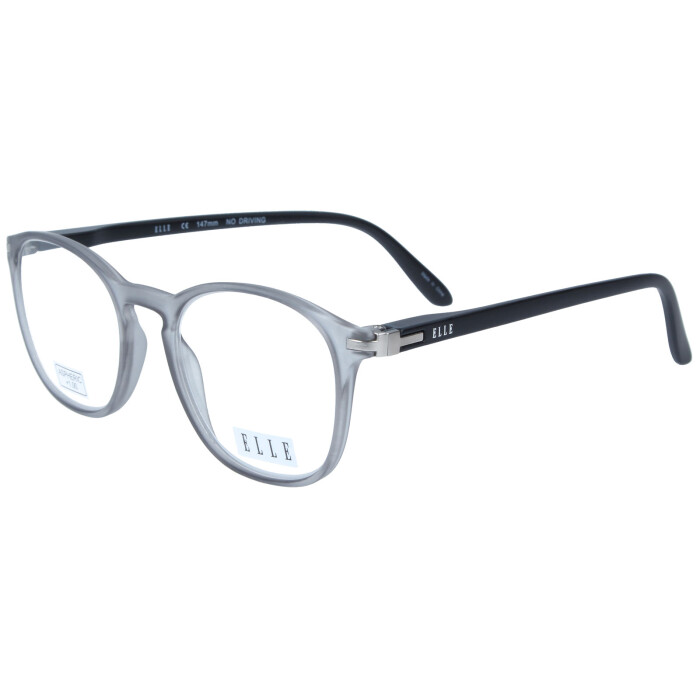 Elegante ELLE Lesebrille aus Kunststoff EL15931 mit großem Blickfeld und Federscharnier in Grau + 2,00 dpt