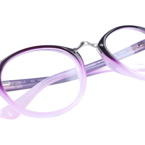 Ausgefallene ELLE Lesebrille EL15930 aus hochglänzendem Kunststoff mit Federscharnier in Violett + 1,50 dpt