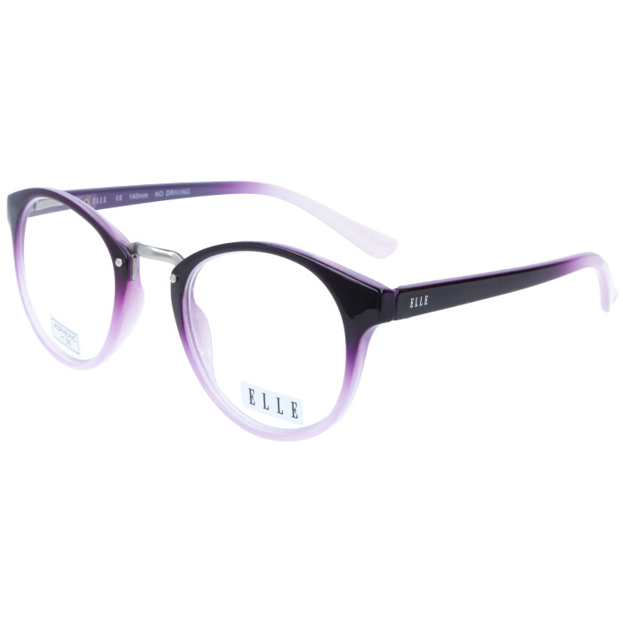 Ausgefallene ELLE Lesebrille EL15930 aus hochglänzendem Kunststoff mit Federscharnier in Violett + 3,00 dpt
