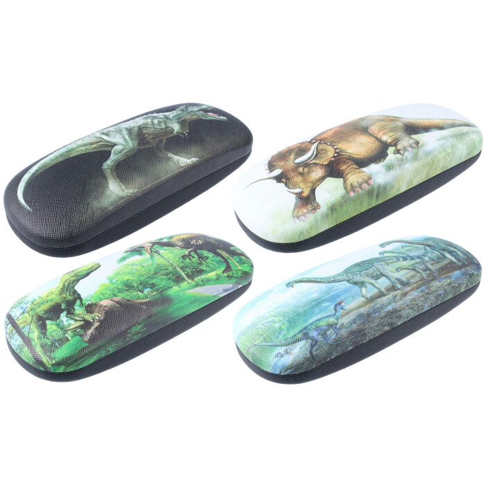 Super cooles Hartschalen-Brillenetui für Kinder und Teenager mit eindrucksvollen Dinosaurier-Motiven