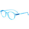 Sommerliche Fertiglesebrille / -hilfe TROPIC aus transparentem Kunststoff mit Federscharnier in Blau + 2,00 dpt