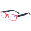 Matte Fertiglesebrille FEELING aus hochwertigem Kunststoff mit Federscharnier in Rot-Schwarz + 2,00 dpt