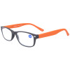 Matte Fertiglesebrille FEELING aus hochwertigem Kunststoff mit Federscharnier in Braun-Orange + 1,00 dpt