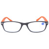 Matte Fertiglesebrille FEELING aus hochwertigem Kunststoff mit Federscharnier in Braun-Orange + 1,50 dpt