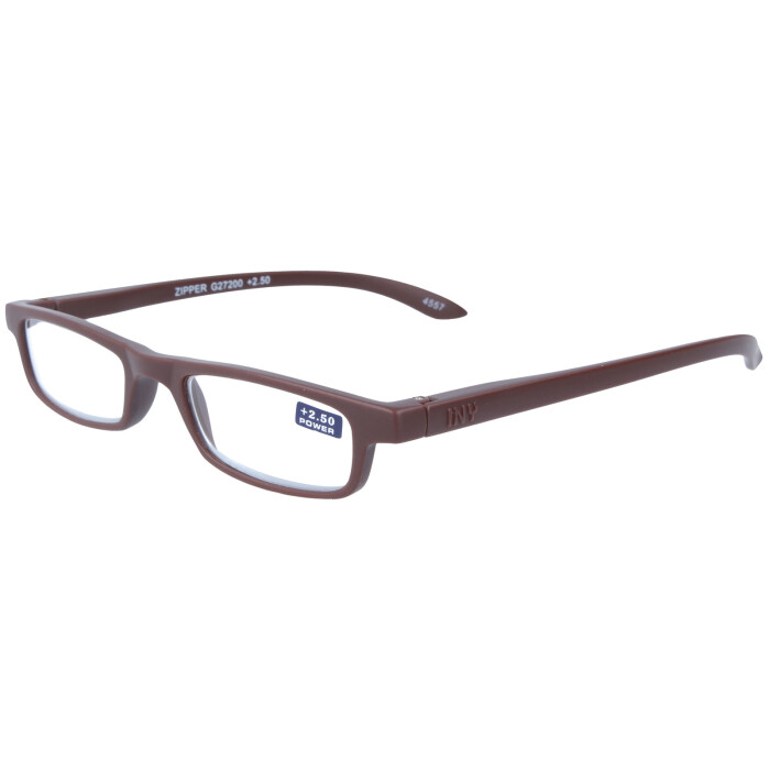 Klassische Kunststoff-Fertiglesebrille ZIPPER mit Federscharnier und passendem Etui +1,50dpt