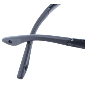 Praktische Überbrille / Sonnenbrille im sportlichen Design mit verstellbaren Nasenpads und Polarisation in Schwarz mit Etui in Leinenoptik