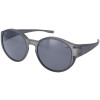 Matte Überbrille / Sonnenbrille im angesagten Design mit 100 % UV-400 Schutz und Polarisation in Grau inkl. grauem Sportetui in Leinenoptik