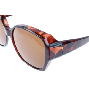 Moderne Überbrille / Sonnenbrille mit Sonnenschutz und Polarisation in Havanna inkl. Etui in Grau
