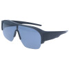 Modische Überbrille / Sonnenbrille mit Polarisation in Schwarz inkl. grauem Etui in Leinenoptik