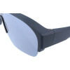 Modische Überbrille / Sonnenbrille mit Polarisation in Schwarz inkl. grauem Etui in Leinenoptik