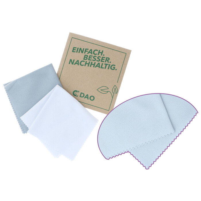 Mikrofaser-Reinigungstuch aus 70 % recycelten Material "Einfach - Besser - Nachhaltig"
