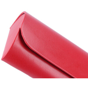 Hochwertiges Brillenetui "London" aus echtem Leder mit Magnetverschluss in Rot Glattleder