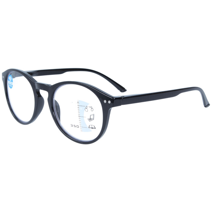 Gleitsichtbrille AIDEN - erweiterte Fertiglesehilfe / Lesebrille | Arbeitsplatzbrille + 3,50 dpt in Schwarz