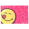 Lustiges Microfasertuch mit pink-gelbem Smiley-Motiv zum Brille Reinigen 10 x 15 cm - Motiv 13