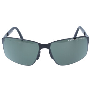 Porsche Design P8565 A Vollrand Sonnenbrille aus Metall in Schwarz matt mit grünen Gläsern