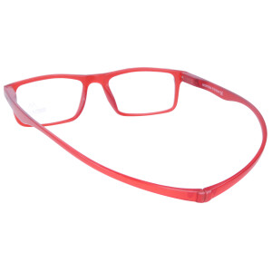 MONTANA Fertig-Lesebrille/-hilfe aus Kunststoff mit Magnetbügelenden in Rot + 2,00 dpt