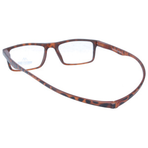 MONTANA Fertig-Lesebrille/-hilfe aus Kunststoff mit Magnetbügelenden in Havanna - Braun + 2,50 dpt
