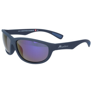 Polarisierende Montana Eyewear SP312B Sonnenbrille in Schwarz mit Blau verspiegelten Gläsern